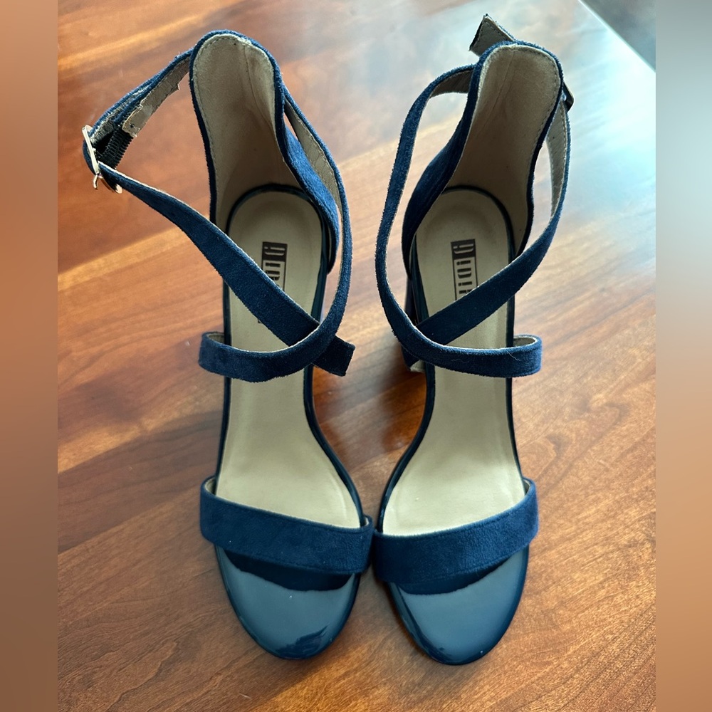 New seude Blue Strappy Sandals